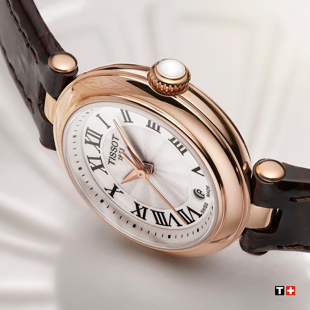 Tissot Bellissima small lady ทิสโซต์ เบลลิซซิมา สมอล เลดี้ สีขาว น้ำตาล T1260103601300 นาฬิกาผู้หญิง