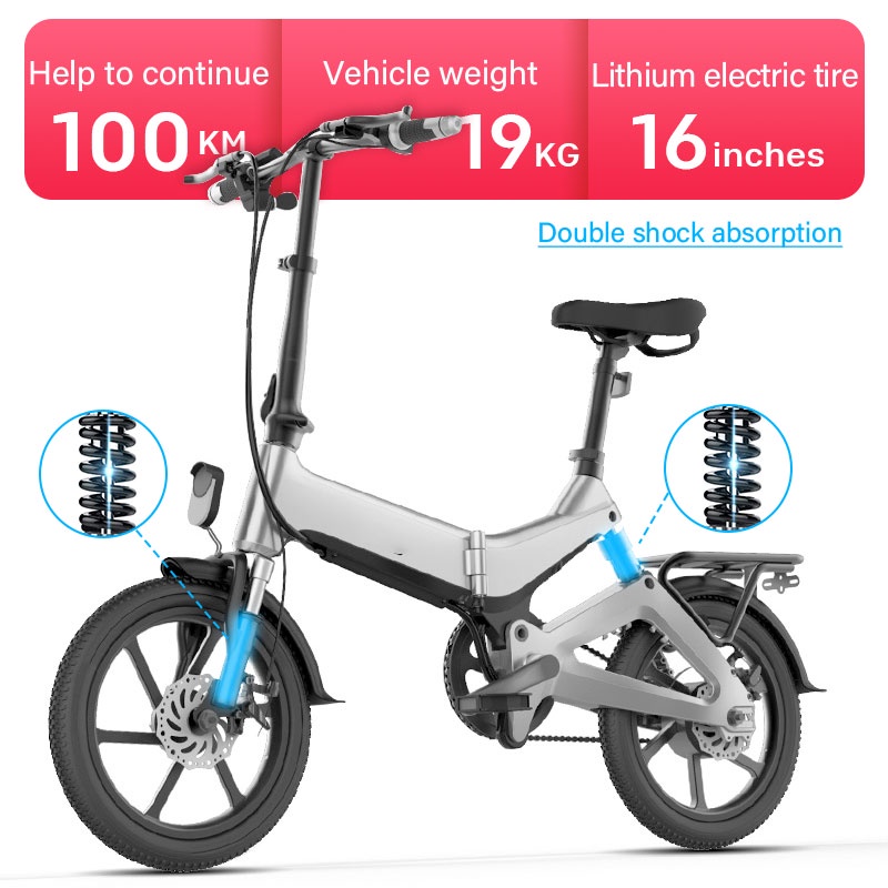 NAKXUS จักรยานไฟฟ้า KF1，16 นิ้วพับได้ 36V 7.5A แบตเตอรี่ขนาดใหญ่รุ่นอัพเกรด 250W มอเตอร์ไฟฟ้ากำลังสูง City Commuter E Bike