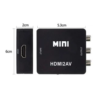 กล่องแปลง HDMI to AV (RCA) / CVBS อะแดปเตอร์ HD 1080 จุดมินิ HDMI2AV กล่องแปลงวิดีโอสำหรับ PS3 VCR ดีวีดี PALMTSC PC
