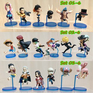 🔰วันพีชโมเดล วันพีช One Piece Model  ยกเซท 6 ตัว พร้อมกล่อง มี 3 เซท ⚡พร้อมส่งจากไทย