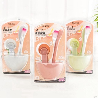 [พร้อมส่ง] 4 in 1 DIY มาส์กชามพร้อมแปรงสำหรับทำความสะอาดเครื่องสำอาง