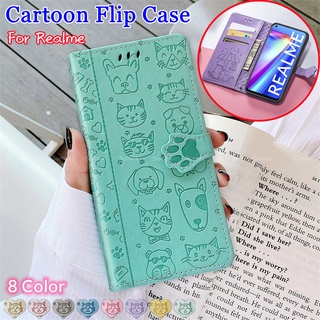 เคสโทรศัพท์หนังพลิกน่ารักสำหรับ Realme7 Realme7i RealmeX7 RealmeC17 Realme 7 i 7i X7 Pro C17 7pro x7pro 5G Flip Phone Case เคสโทรศัพท์กระเป๋าสตางค์แม่เหล็ก เชือกเส้นเล็ก กันกระแทกที่วางโทรศัพท์ เคสคู่การ์ตูน