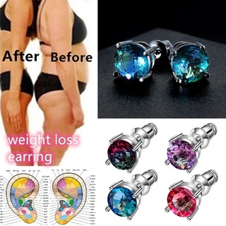 Magnetic Therapy Earrings Fat Burn Diamond Ear Studs Slimming Weight-loss