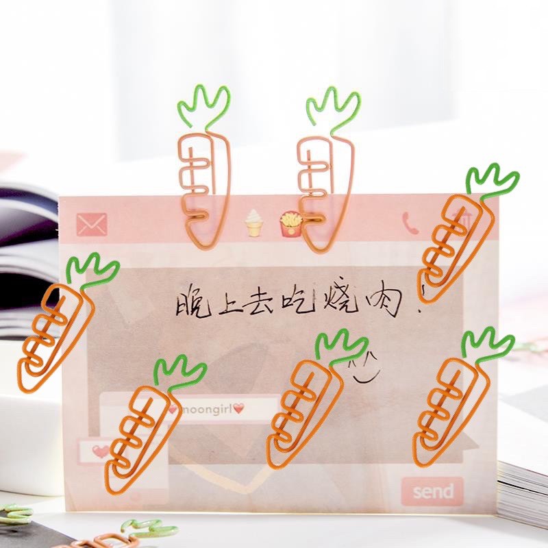 คลิปหนีบกระดาษ คลิปหนีบกระดาษรูปแครอท ลายผลไม้ แครอท สุดน่ารัก