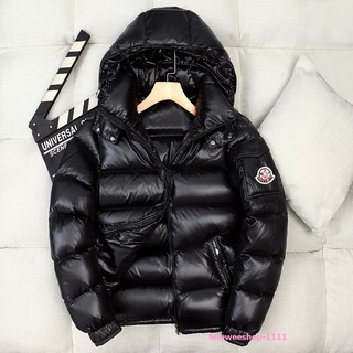 เสื้อกันหนาวที่ดาราใส่กัน โค้ทมงแคลร์ Moncler เสื้อแจ็คเก็ตตัวสั้นฮู้ดถอดแยกได้ปกคอสูงพร้อมสายฮู้ดและชายเสื้อปรับได้ ใส่