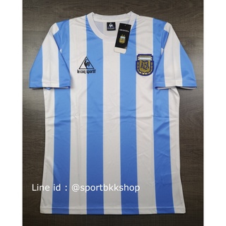 [Retro] -เสื้อฟุตบอล Retro ย้อนยุค Argentina Home อาเจนติน่า เหย้า ชุดแชมป์บอลโลก ปี 1986