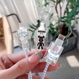 【ส่งจากไทย】Cable Bite TPU นิ่ม ที่กันสายหัก ลายการ์ตูน cable protector สำหรับ สายชาร์จ iPhone/Android/Type-C