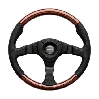 พวงมาลัย แท้ MOMO Dark Fighter Wood Black Leather Steering Wheel 350mm Genuine แท้ ITALY อิตาลี่ ไม้ มะฮอกกานี