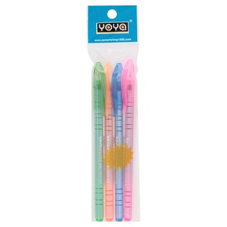 🔥HOT🔥 โยย่า ปากกาลูกลื่น 4 ด้าม Yoya Ball Point Pen 4 pcs