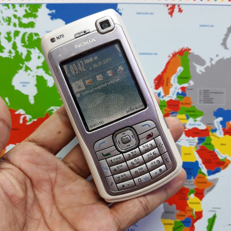 NOKIA N70 เครื่องไทย ขาวมุก มือสอง ใช้งานได้ พร้อมแบตและเมม1GB