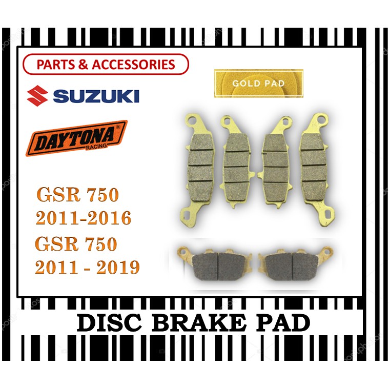 ชุดผ้าเบรค SUZUKI GSR 750 FR0NT & REAR DAYTONA TYPE GOLD
