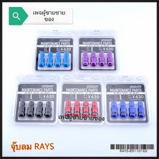 จุ๊บล้อ RAYS จุ๊บลมล้อรถยนต์ จุ๊บปิดลมยางรถ  ชุด ตัวผู้ - เมีย 1ชุด4ชิ้น อลูมิเนียมใส่รถยนต์ได้ทุกรุ่น