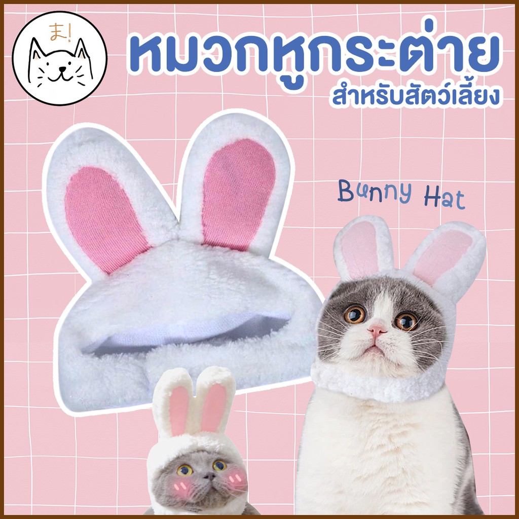 KUMA ま หมวกแมว หมวกหูกระต่าย สัตว์เลี้ยง