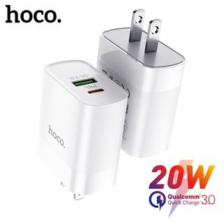 HOCO C80 ที่ชาร์จ USB C PD20W+QC3.0 ที่ชาร์จเร็ว Wall Charger 20W Compact Fast Charging Adapter สำหรับ ios / Android Phone