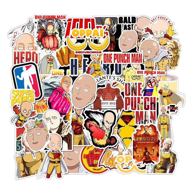 สติกเกอร์ลายการ์ตูน ONE PUNCH-MAN กันน้ำ 49 ชิ้น