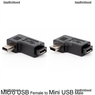 Emprichhood ตัวเมีย USB Type A ตัวผู้ เป็น Micro USB 90 องศา