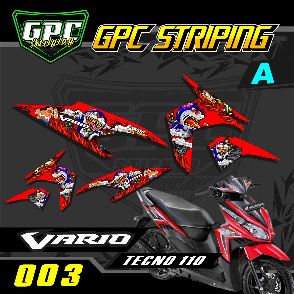 Striping Sticker Vario 110 Techno Semi Full Doraemon Zombie Design 003