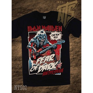 NTS 02 IRON MAIDEN เสื้อยืด เสื้อวง สกรีนลายอย่างดี Silk Screen ผ้าหนานุ่ม ไม่หดไม่ย้วย มาตราฐาน NTS แบรนด์ S M L XL XXL