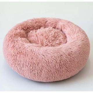 ที่นอนสัตว์เลี้ยงขนนุ่ม Petsuka ทรงโดนัท  Pet Soft Donut Bed สีชมพู 60 cm