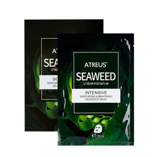 Atreus Seaweed Mask  เอเทรียส มาส์กสาหร่ายทะเลบำรุงผิวหน้า ขายปลีก(แผ่น)