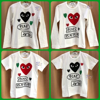 พร้อมส่ง Play Comme des garcons รุ่นใหม่ 2020:เสื้อกอม ยืดขาว แขนยาว//แขนสั้น ปริ้นลาย  หัวใจใหญ่