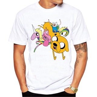 เสื้อยืดคอกลมcrew neckGILDAN เสื้อยืด ผ้าฝ้ายแท้ พิมพ์ลายตัวอักษร Adventure Time แนวสตรีท ของขวัญวันเกิด สําหรับผู้ชายS-