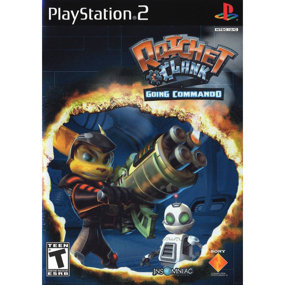 Ratchet &amp; Clank Going Commando PS2 แผ่นเกมส์PS2 เกมเพล2 แผ่นplay2