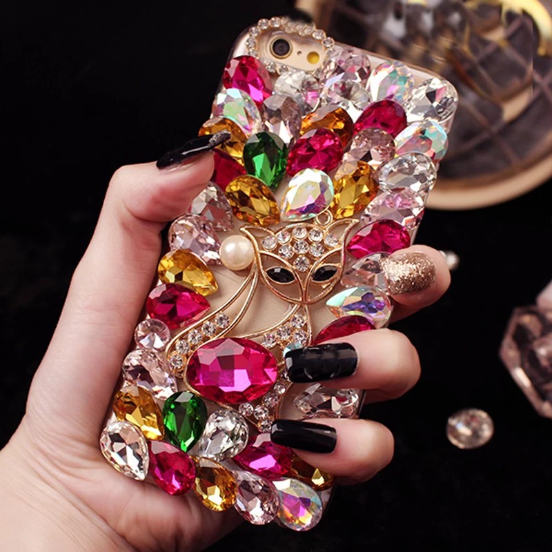 Bling RhinestoneปลอกOPPO Reno15 14 13 12 11 10 Pro + 5G / Reno14 F 15F 13F 12F 11F / Reno8 T 8Z 7Zเคสโทรศัพท์แฟชั่นหรูหรา3D FoxเพชรHandmadeกรณีปก