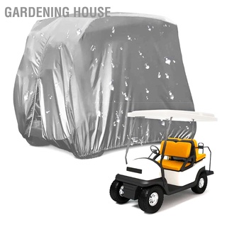 Gardening House 2 ที่นั่งผ้าคลุมรถกอล์ฟ 210D ผ้า Oxford สีเงินเคลือบกันน้ํากันฝุ่นสีเทา