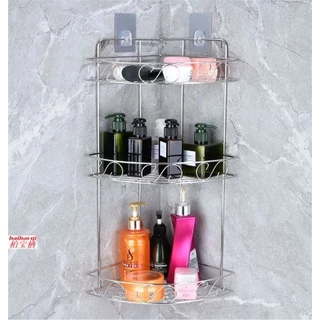 ชั้นวางของในห้องน้ำสแตนเลส 304 แท้ 2 ชั้น 3 ชั้น แถมที่ติดผนัง ไม่ต้องเจาะผนัง ไม่ต้องใช้สว่าน รับน้ำหนักได้ดี #STL