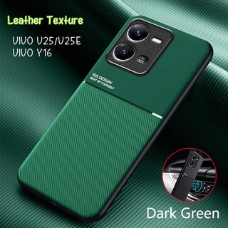 เคสโทรศัพท์มือถือหนัง กันกระแทก พร้อมที่ตั้งวางแม่เหล็ก สําหรับ VIVO V25 Y16 V25E 5G V25 V 25 Y16