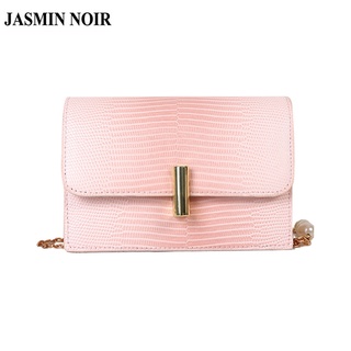 Jasmin NOIR กระเป๋าสะพายข้าง ลายงู แต่งสายโซ่ สําหรับผู้หญิง