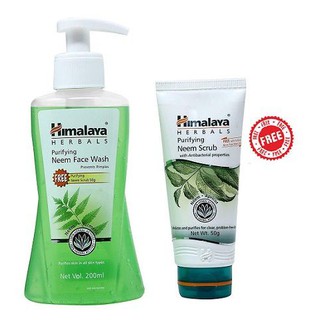 Himalaya Neem Face Wash 200 ml ฟรี Purify Neem Scrub 50 กรัม พร้อมส่ง(Expire 02/2025)