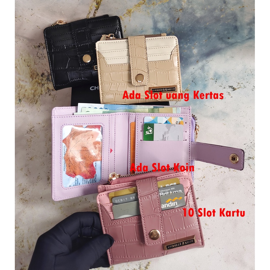 Wallet Ck Magnet Genie Coin Card - Wallet Mini Croco Genie Fold พร้อมกล่อง