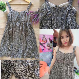 เดรส👗มือ✌️ไสตล์เกาหลี 📌 ลายเสือดาว ❗️งานป้าย🛍