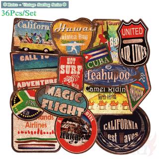 ❉ Gone Surfing Series 04 - Retro Vintage Surfing สติ๊กเกอร์ ❉ 36Pcs/Set DIY Fashion Luggage Laptop Skateboard Decals Doodle สติ๊กเกอร์