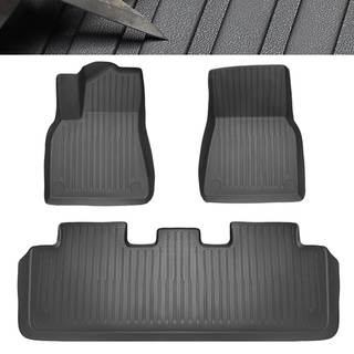 Tesla อุปกรณ์เสริมFloor &amp;am; Trunk Mats Sets For Tesla Model Y Foot Caret Car Boot Mat lain/Rugged TE AllWeather Floor C