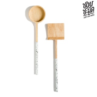 ชุดกระบวยตะหลิว ขาว J Turner &amp; Ladle Gift SetJ ชอบชะมัด LTSETJ Shopchamuch Handmade ทำในไทย