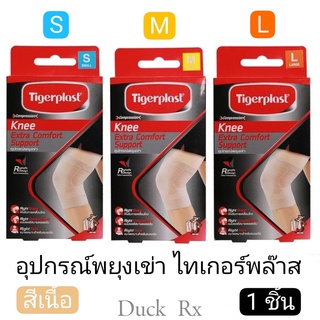 Tigerplast Compression Knee Extra Comfort Support Size S,L อุปกรณ์พยุงเข่า ไทเกอร์พล๊าส ขนาด S,L สีเนื้อ 1 ชิ้น[Exp04/20