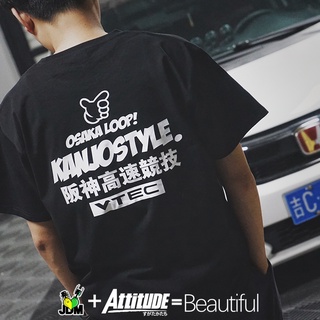 [S-5XL] เสื้อยืดแขนสั้น ผ้าฝ้าย พิมพ์ลาย ATTITUDE ATTITUDE Surrounding Mall JDM Honda Osaka Ring