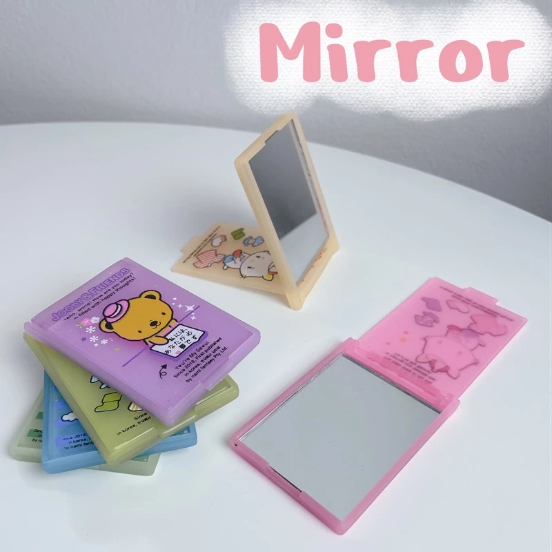 กระจกพับพกพา สีพาสเทล ทรงมน ทรงจัตตุรัส ทรงเหลี่ยม ทรงกลม