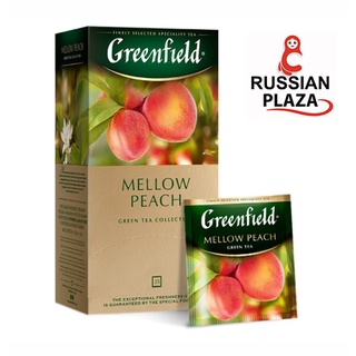 Greenfield รส Peach Mellow ชาเขียวคุณภาพดีจากแบรนด์ดังของรัสเซีย Greenfield ชาพรีเมียมขนาด 25 ซอง