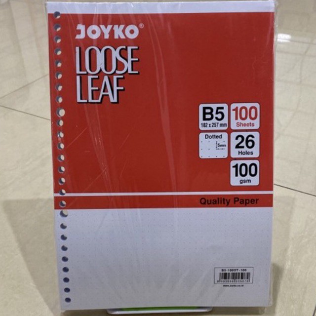 Loose Leaf B5 100 Dot Dotted บรรจุ 100 แผ่น / Binder Paper Point File B5-100DT-100 Joyko