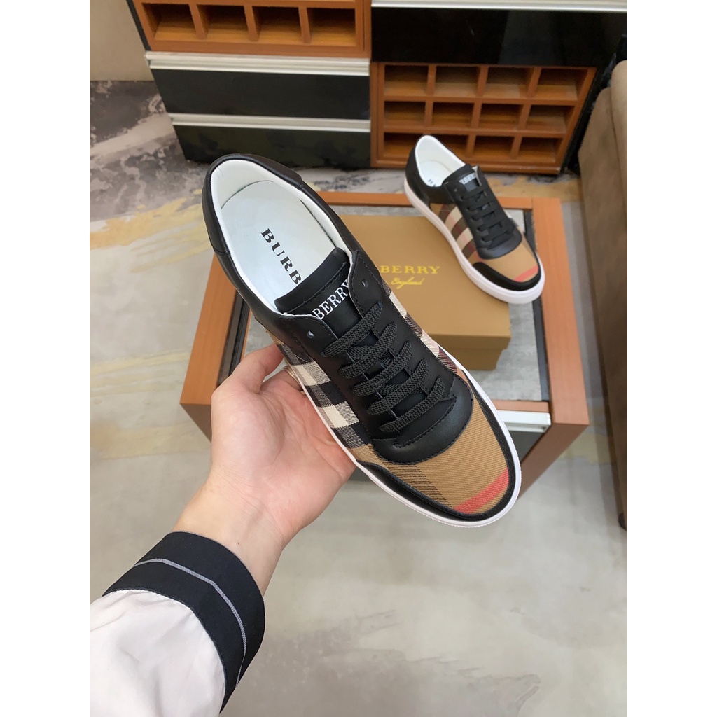 Original 2021 Burberry Men's Leather Black Low-top Sneakers Size: 38-44 ...