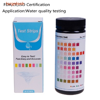 [largelook] 50Pcs 9IN1 PH Test Fish  Water Tropical Aquarium Pond Water Test Strips Kit