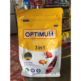 อาหารปลาคราฟ OPTIMUM  3IN1 เหลือง 400ก.(เม็ดเล็ก)