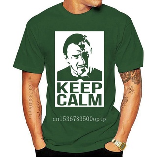 เสื้อยืด ผ้าฝ้าย พิมพ์ลาย Keep Calm Mr. สําหรับผู้ชาย เสื้อคอกลม แขนสั้น ลายหมาป่า NApgel65BPafge31