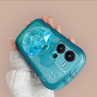 เคสโทรศัพท์  VIVO V25 5G / V25e 4G / V25 Pro / Y35 / Y16 / Y22S / Y22 / Y02S / Y77 Smartphone Casing Anti Falling Phone Case with Crystal Love Stand Holder Protective Camera Back Cover VIVOY35 เคส