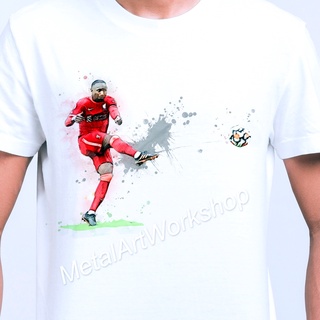 เสื้อยืดโอเวอร์ไซส์เสื้อยืดสกรีนลาย นาบี เกอีตา ลิเวอร์พูล Naby Keita Liverpool ภาพวาดนักฟุตบอลS-3XL