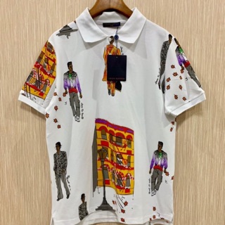 เสื้อโปโลLv New walker printed polo shirt